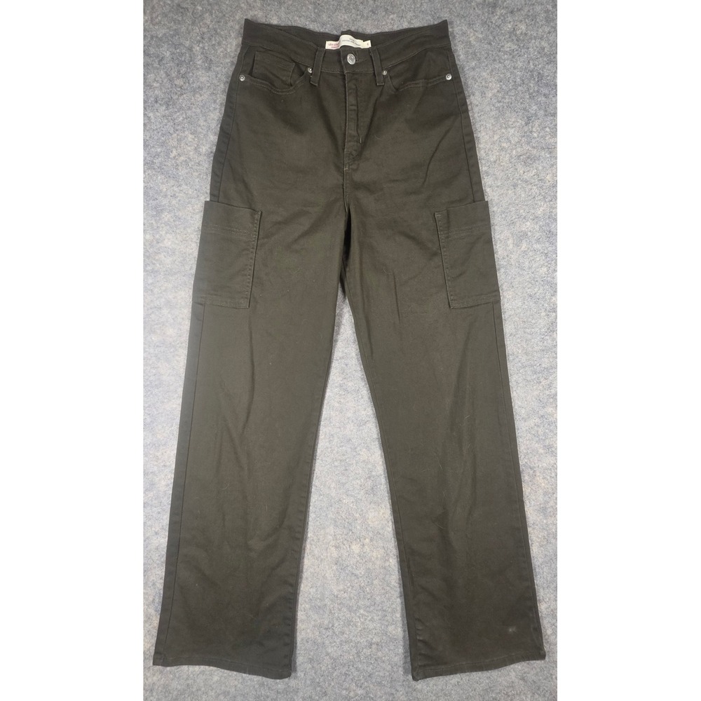 Levi Strauss Signature Heritage High-Rise Loose Straight Cargo Jeans Green 6